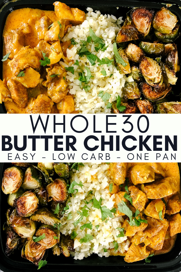 Image for pining this Whole30 Butter Chicken recipe on pinterest