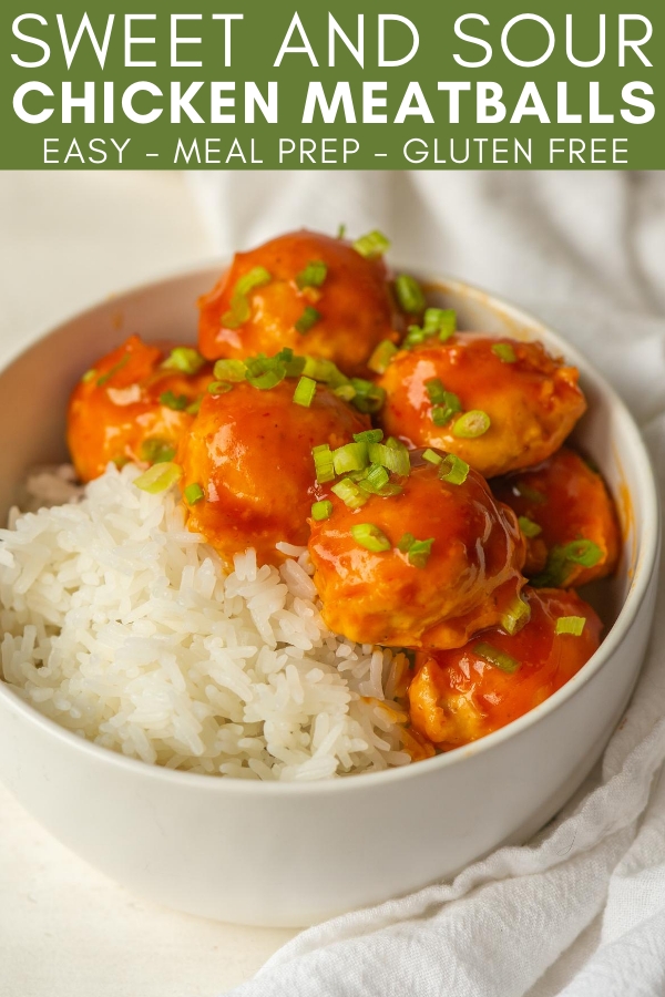 Image for pinning sweet and sour chicken meatballs recipe on pinterest.