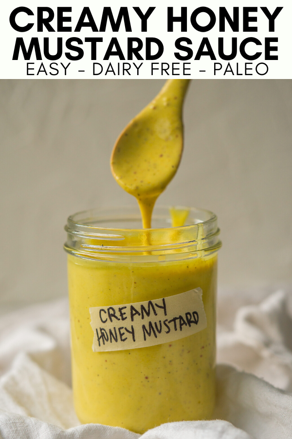 Image for pinning Creamy Honey Mustard Sauce recipe on Pinterest