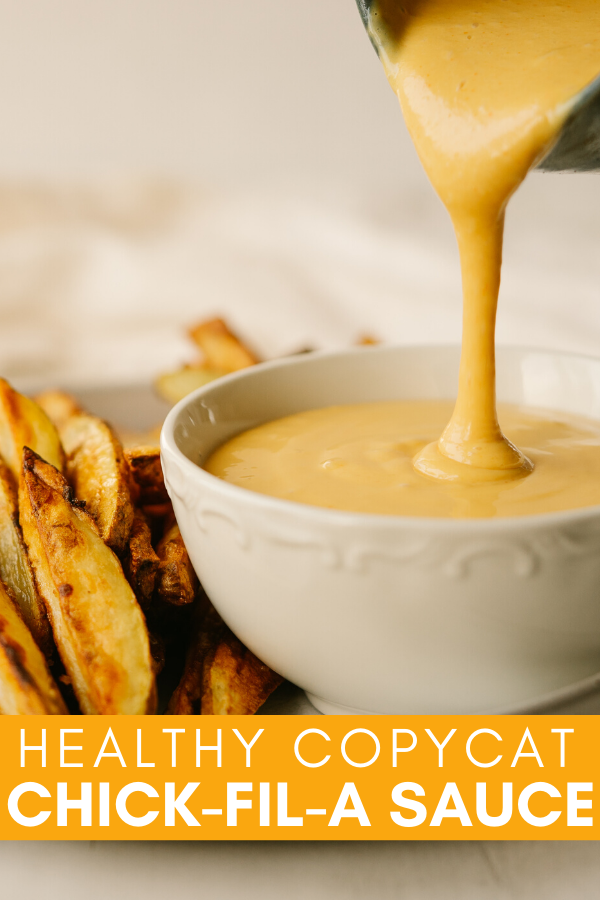 Image for pinning Healthy Copycat Chick-fil-A Sauce recipe on Pinterest