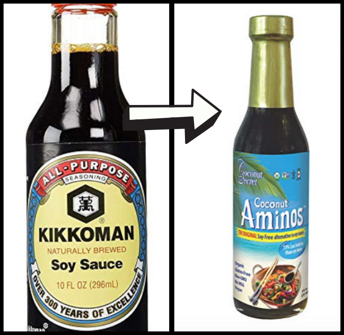 soy sauce and coconut aminos
