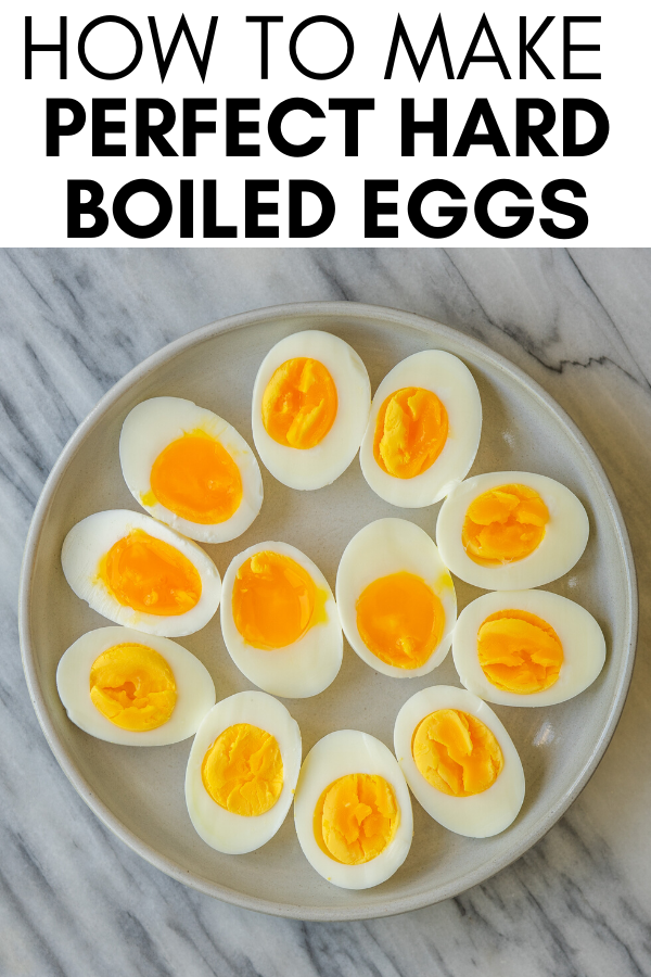 pinterest image for perfect hard boiled egg recipe