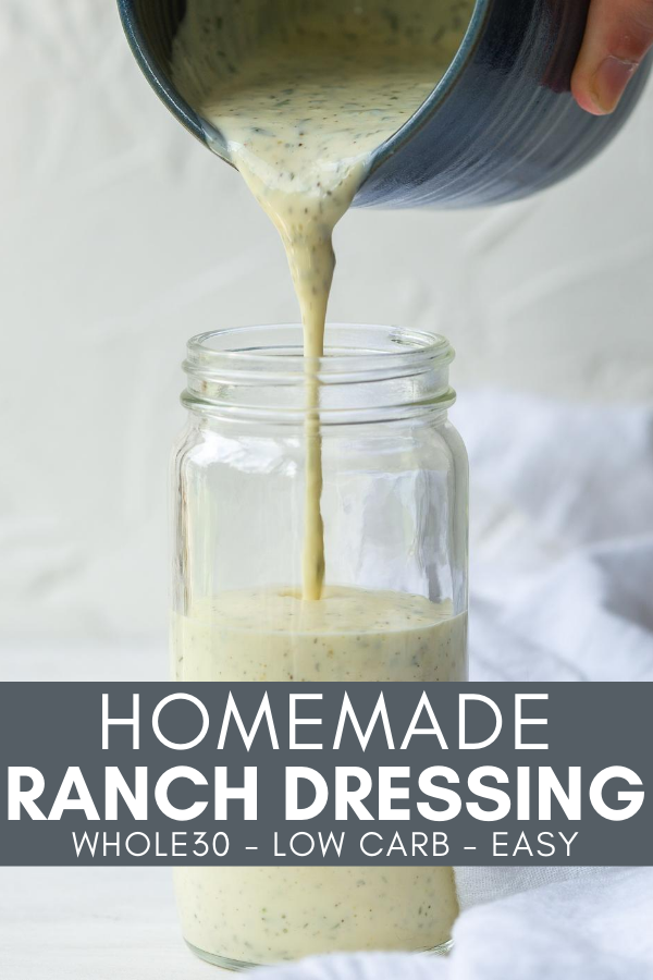 Image for pinning Homemade Ranch Dressing recipe on Pinterest
