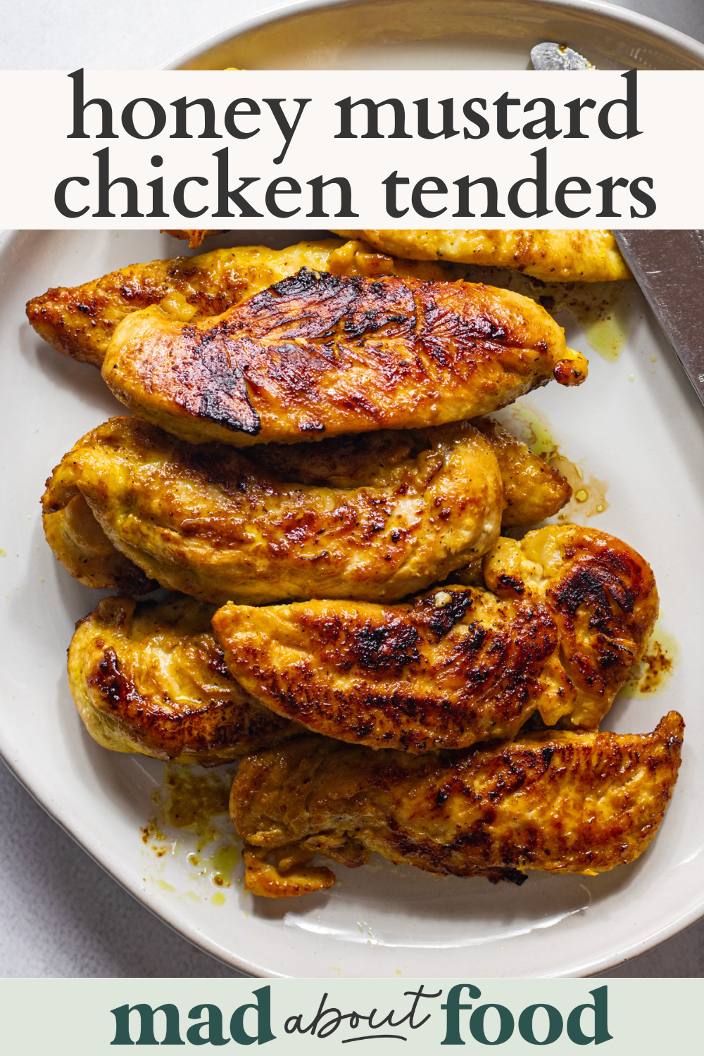 Image for pinning Honey Mustard Chicken Tenders recipe on Pinterest