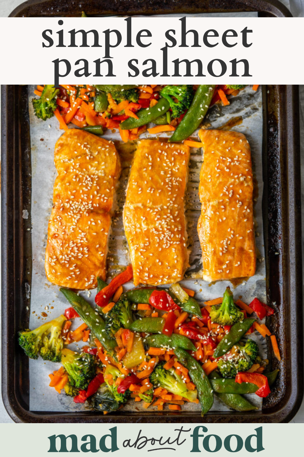 Image for pinning simple sheet pan salmon recipe on Pinterest