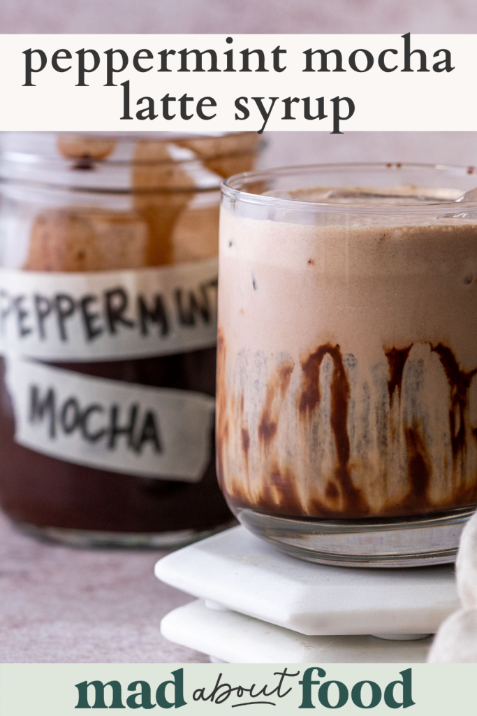 Image for pinning peppermint mocha latte syrup on Pinterest
