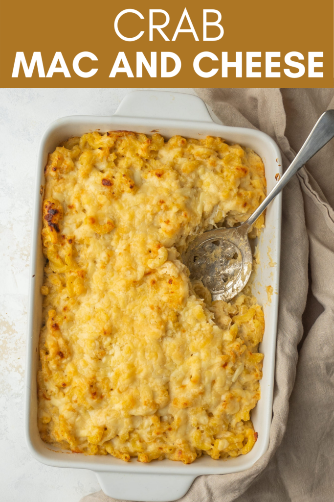 Image for pinning crab mac and cheese recipe on pinterest