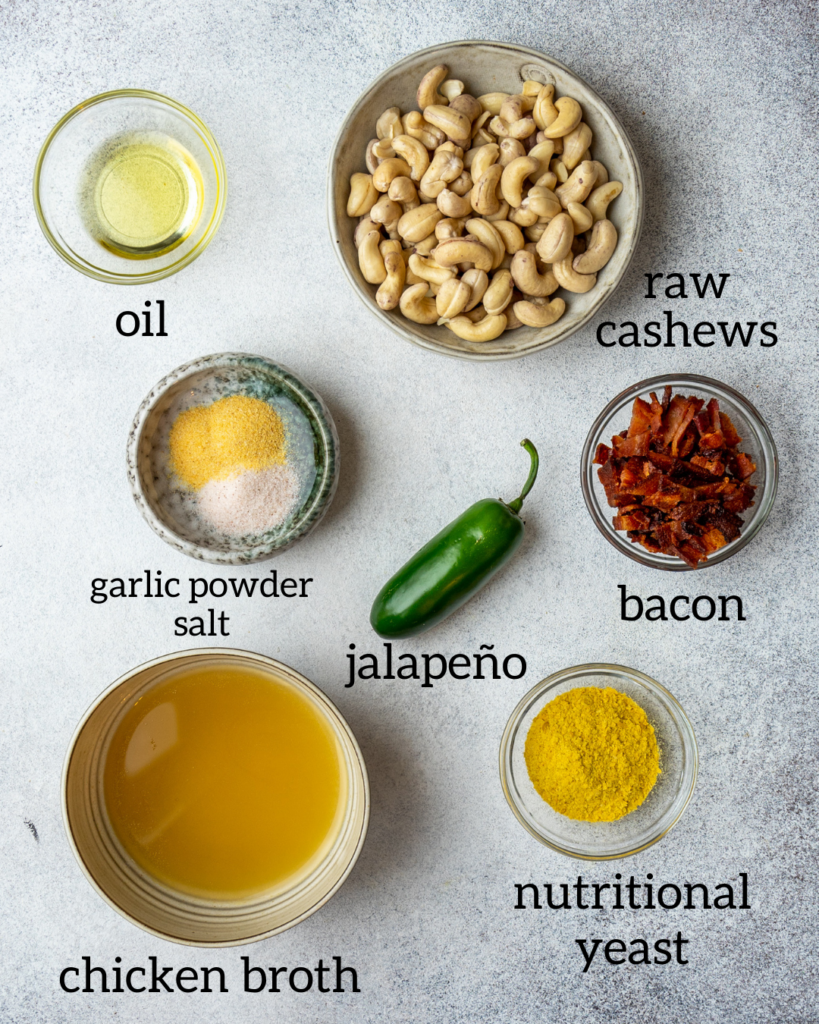 Above view of ingredients for dairy free jalapeno popper dip