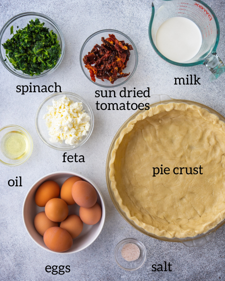 Spinach Feta and Sun Dried Tomato Quiche Mad About Food