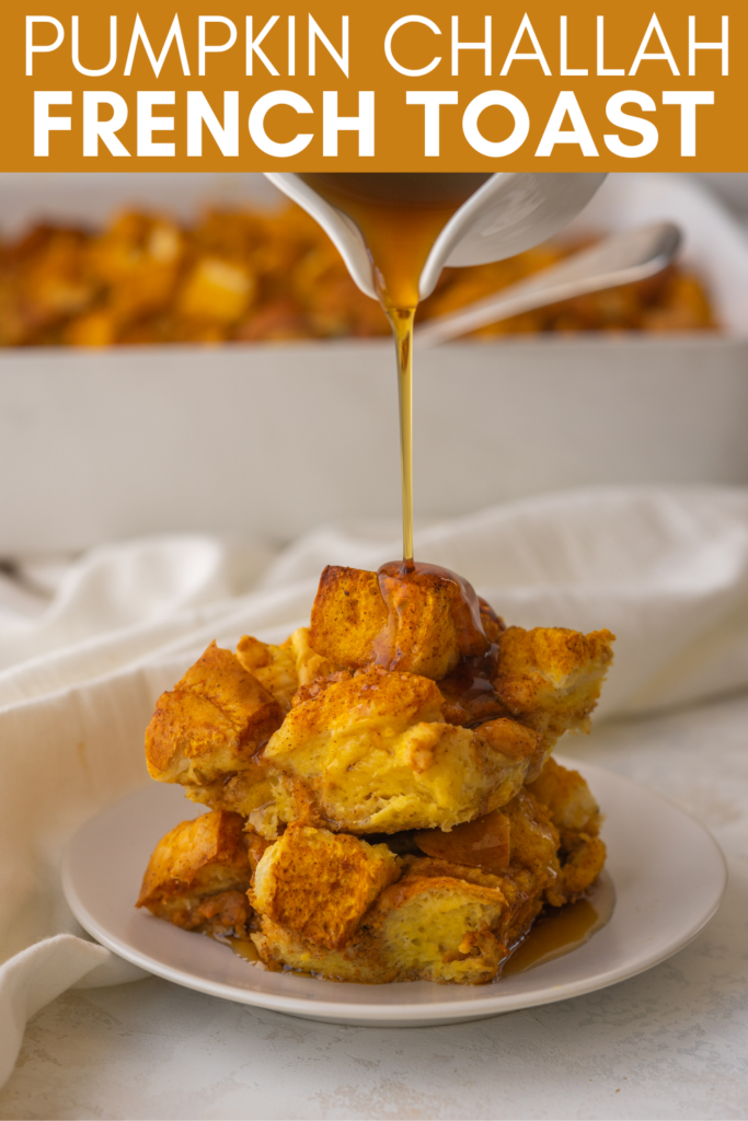 Image for pinning Pumpkin Challah French Toast recipe on pinterest