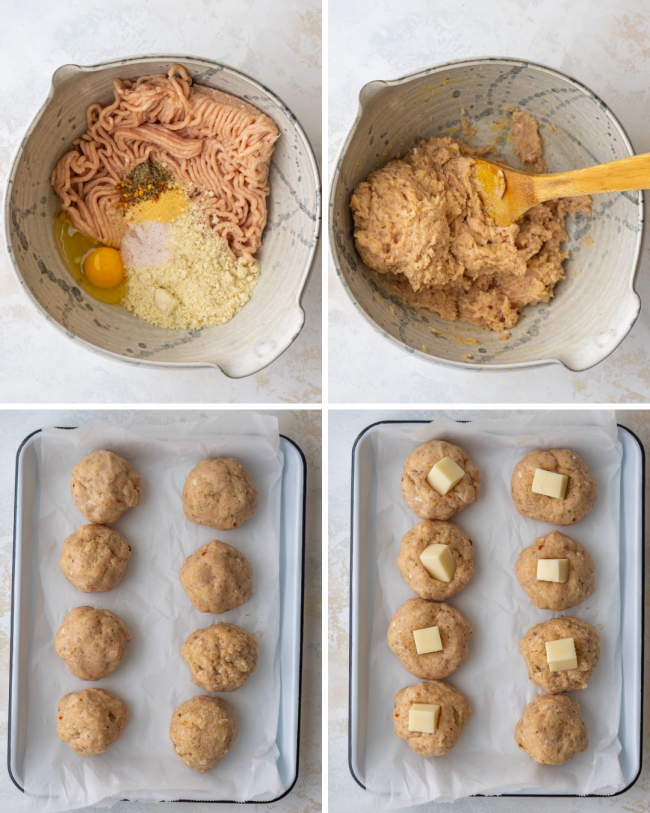 Easy Oven Baked Mozzarella Stuffed Chicken Meatballs