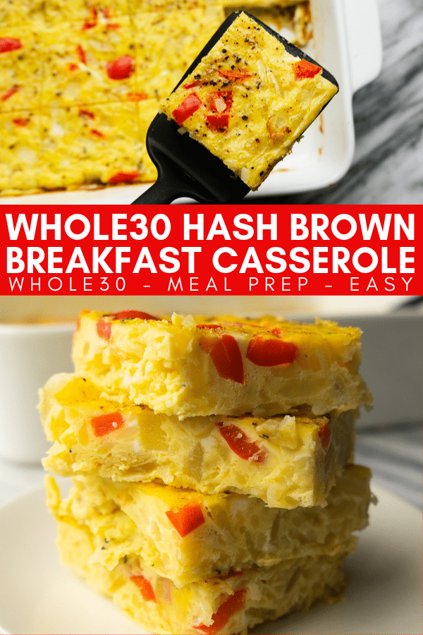 Image for pinning hashbrown breakfast casserole recipe on Pinterest