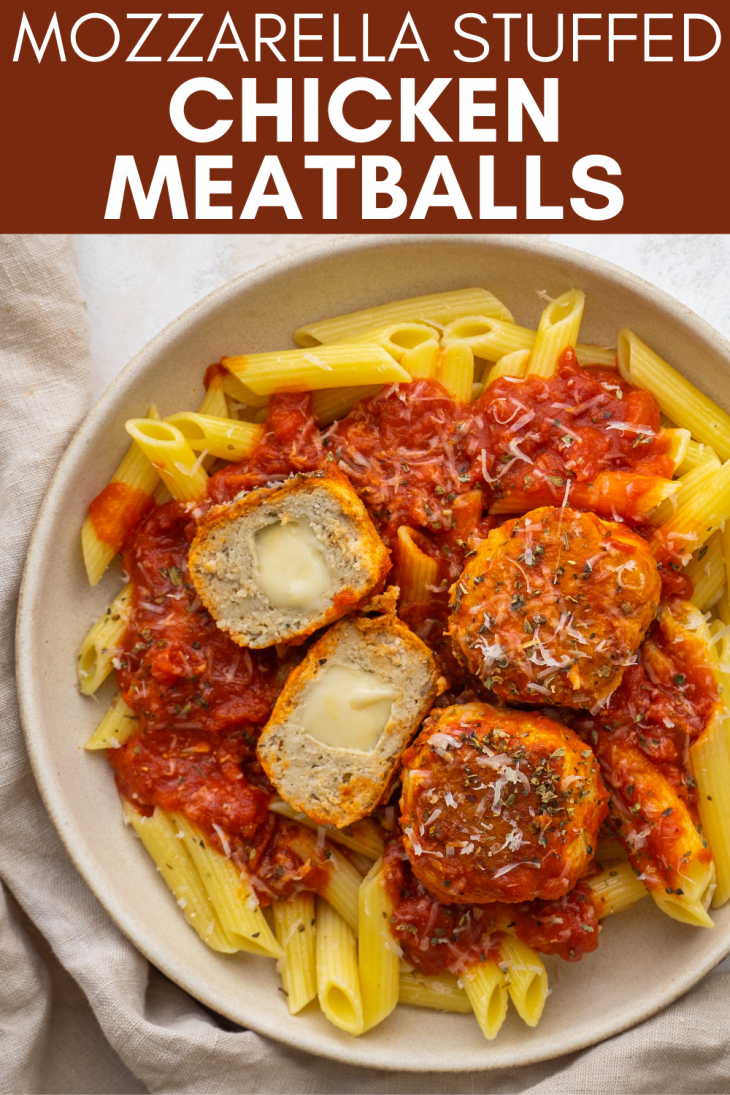 Easy Oven Baked Mozzarella Stuffed Chicken Meatballs
