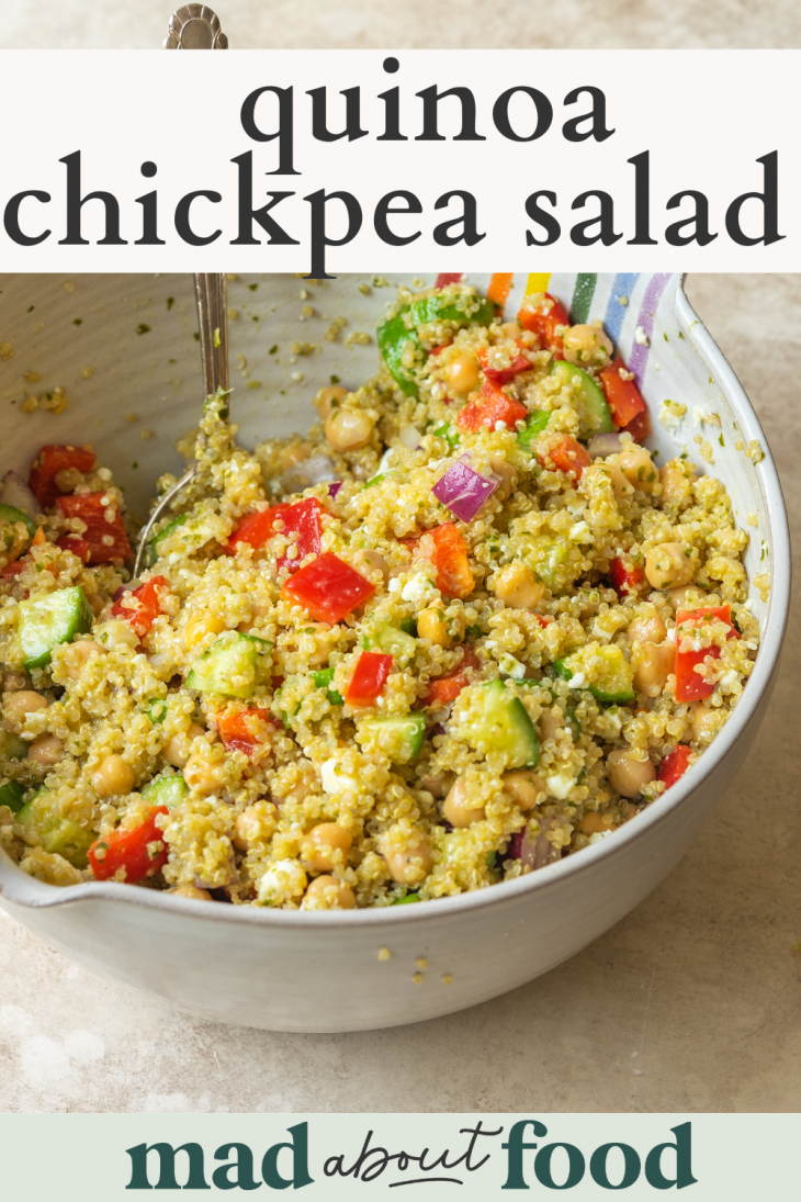 Quinoa Chickpea Salad with a Lemon Basil Vinaigrette