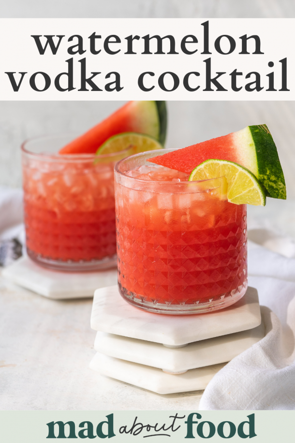 Watermelon Vodka Cocktail made with Blended Fresh Watermelon