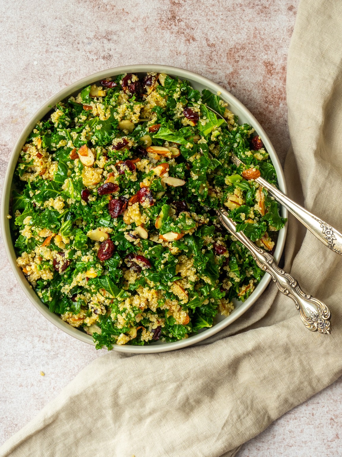 Kale Cranberry Quinoa Salad (Gluten Free + Dairy Free)