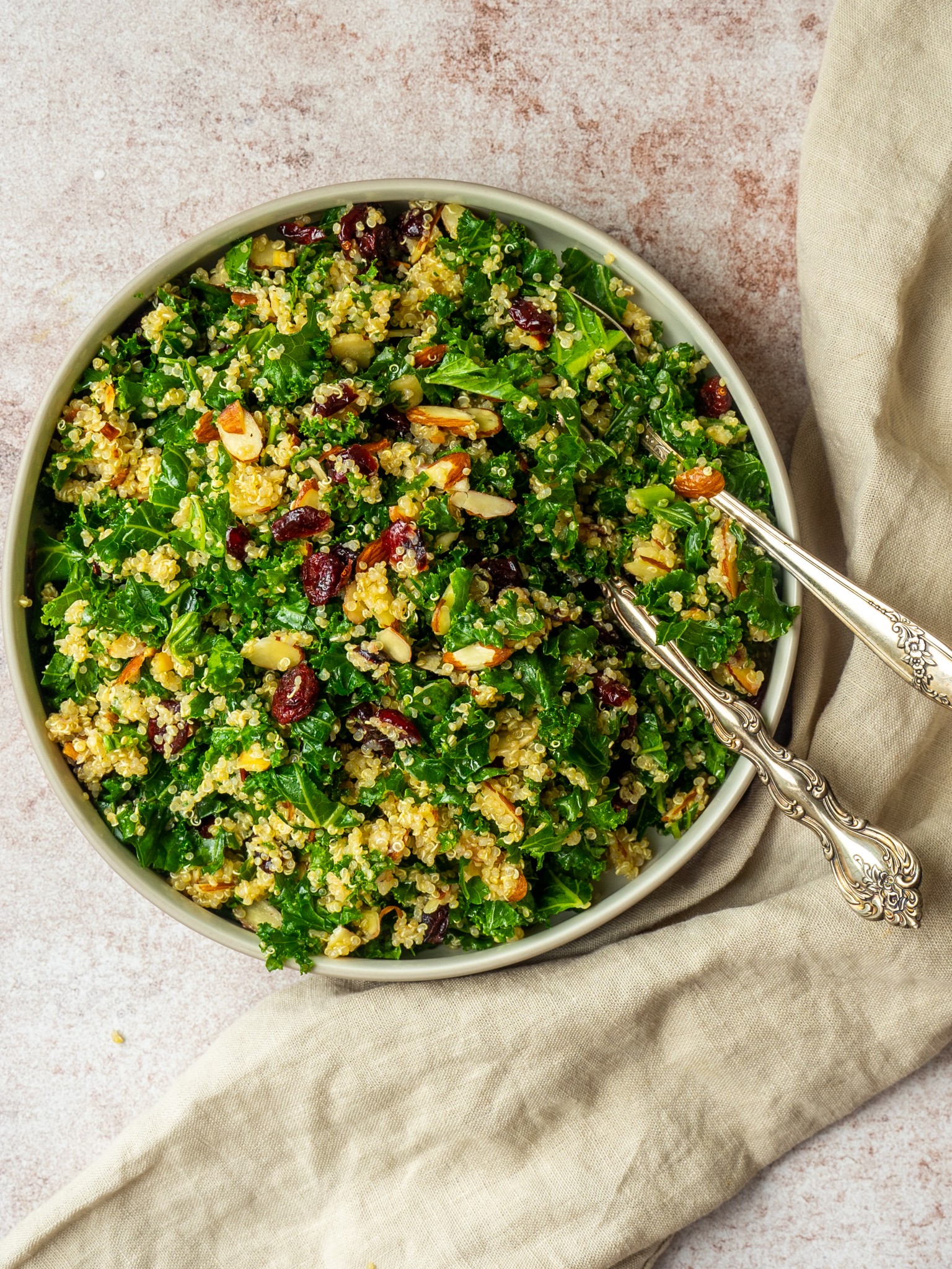 Kale Cranberry Quinoa Salad (Gluten Free + Dairy Free)