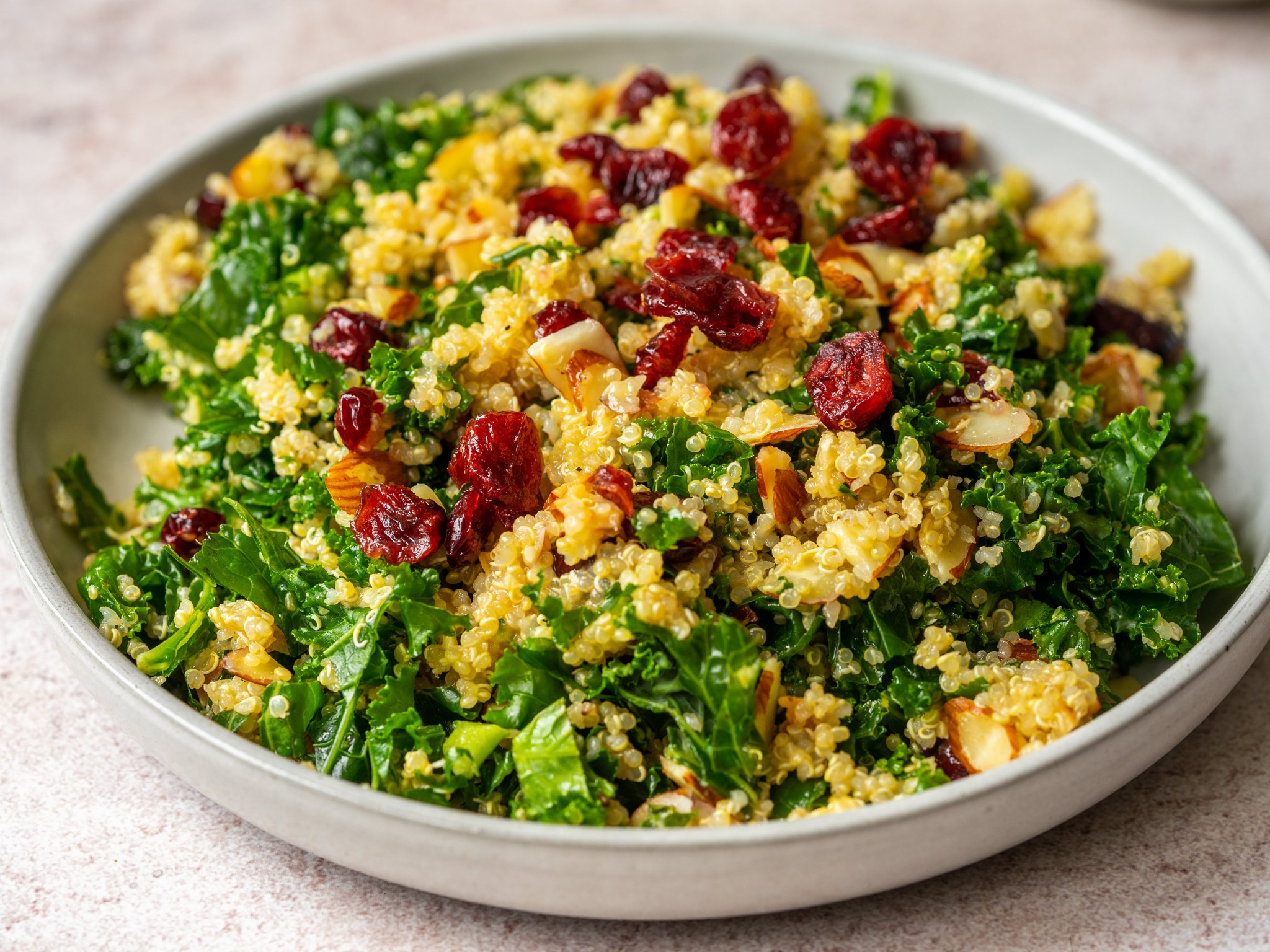 Kale Cranberry Quinoa Salad (Gluten Free + Dairy Free)