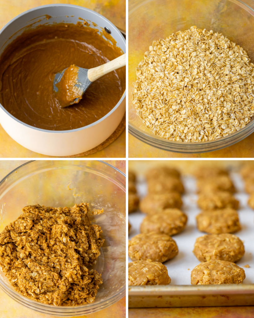 Step by step assembly of cookie butter cookies