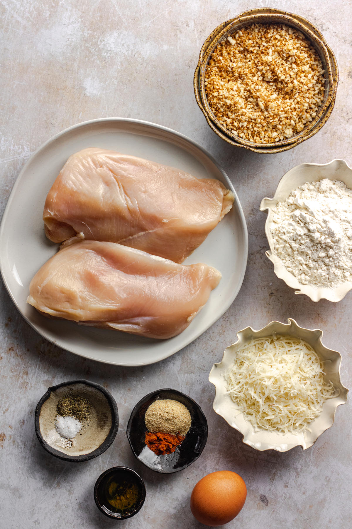 Ingredients for baked panko chicken