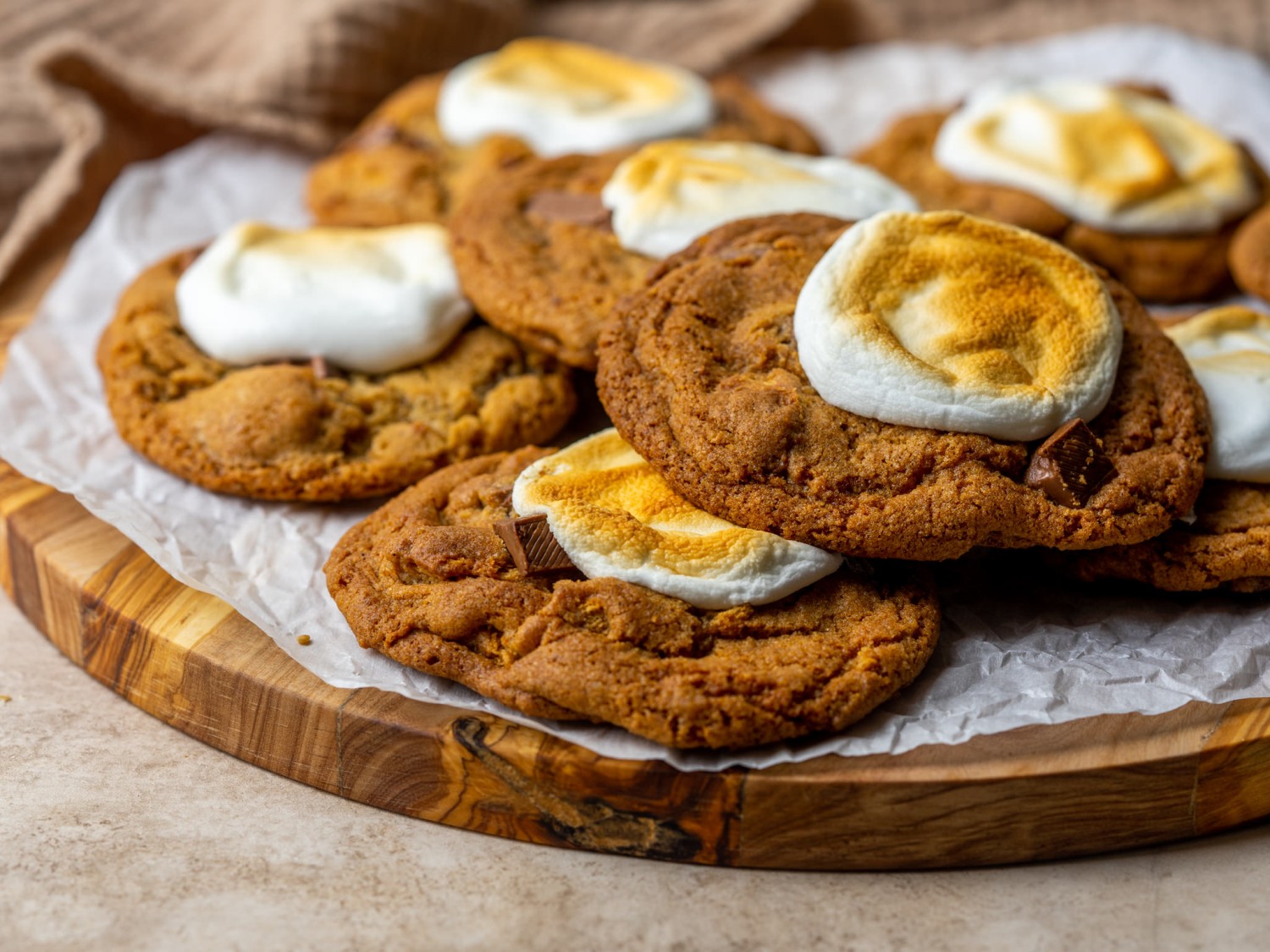 S'mores cookies on on a serving platter