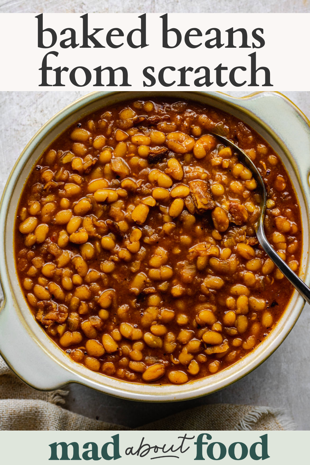 Image for pinning Baked Beans from Scratch recipe on Pinterest