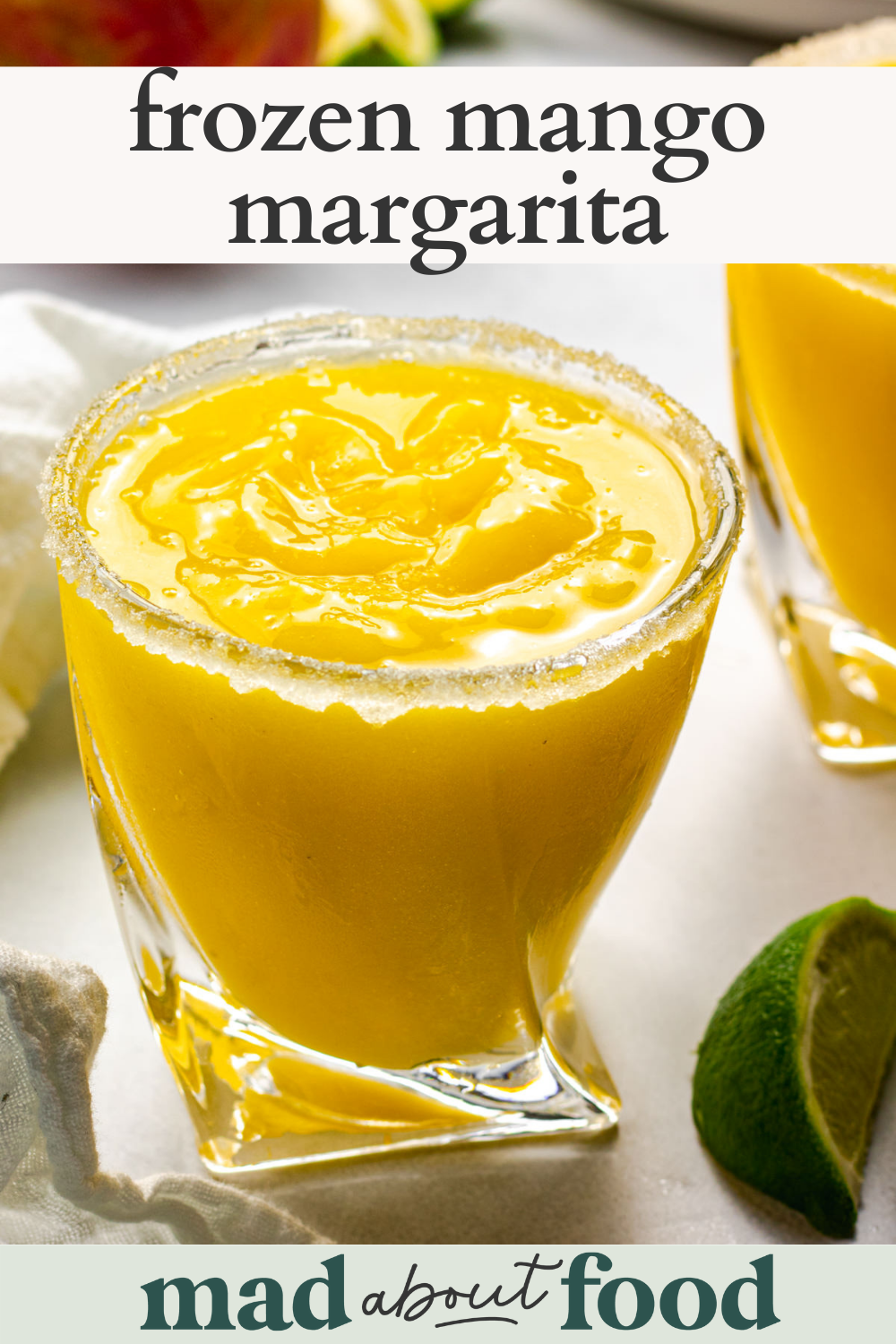 Image for pinning frozen mango margarita recipe on Pinterest