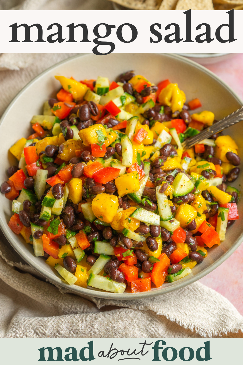 Image for pinning Mango Salad recipe on Pinterest