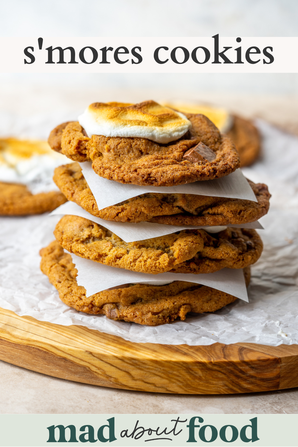 Image for pinning S'more Cookies recipe on Pinterest