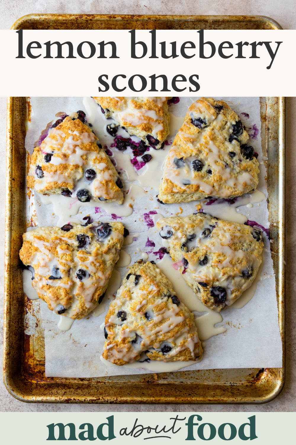 Image for pinning Lemon Blueberry Scone recipe on Pinterest