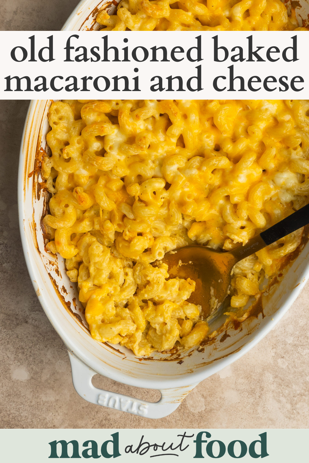 Image for pinning baked macaroni and cheese recipe on pineterest