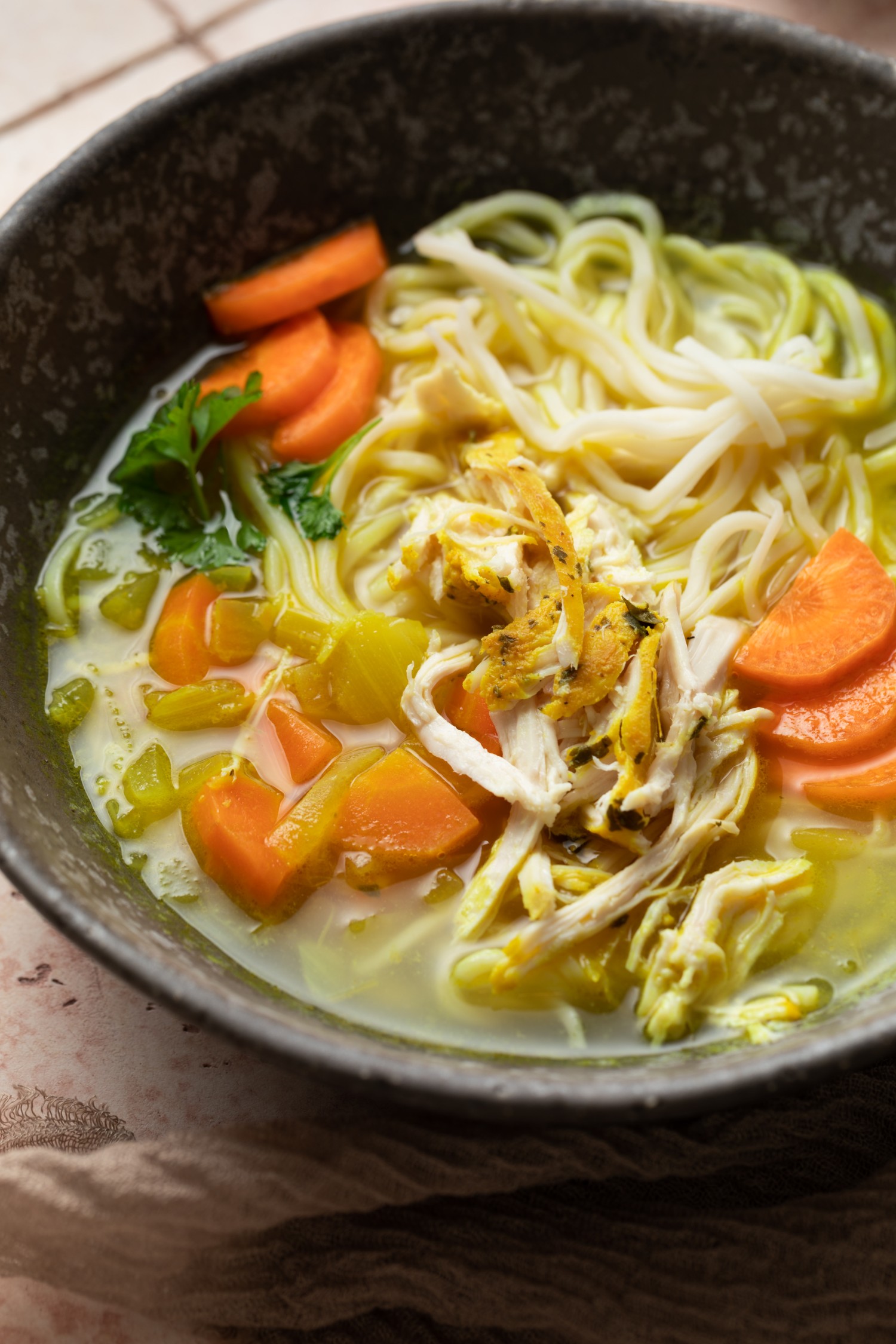 Homemade Chicken Noodle Soup for a Cold