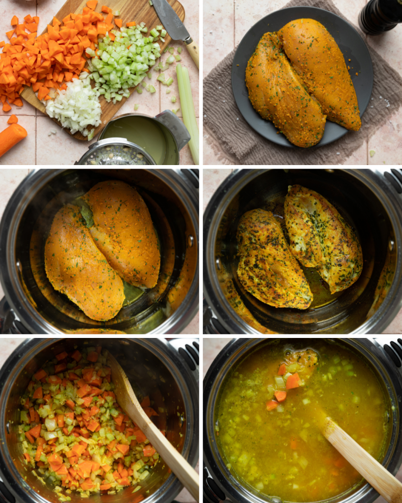 Step by step assembly of best soup for a cold