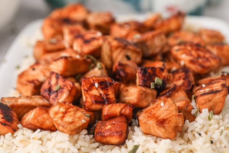 Miso Salmon Bites Recipe Baked Salmon Bites in Miso Marinade