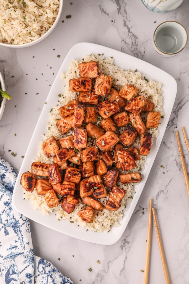 Miso Salmon Bites Recipe Baked Salmon Bites in Miso Marinade