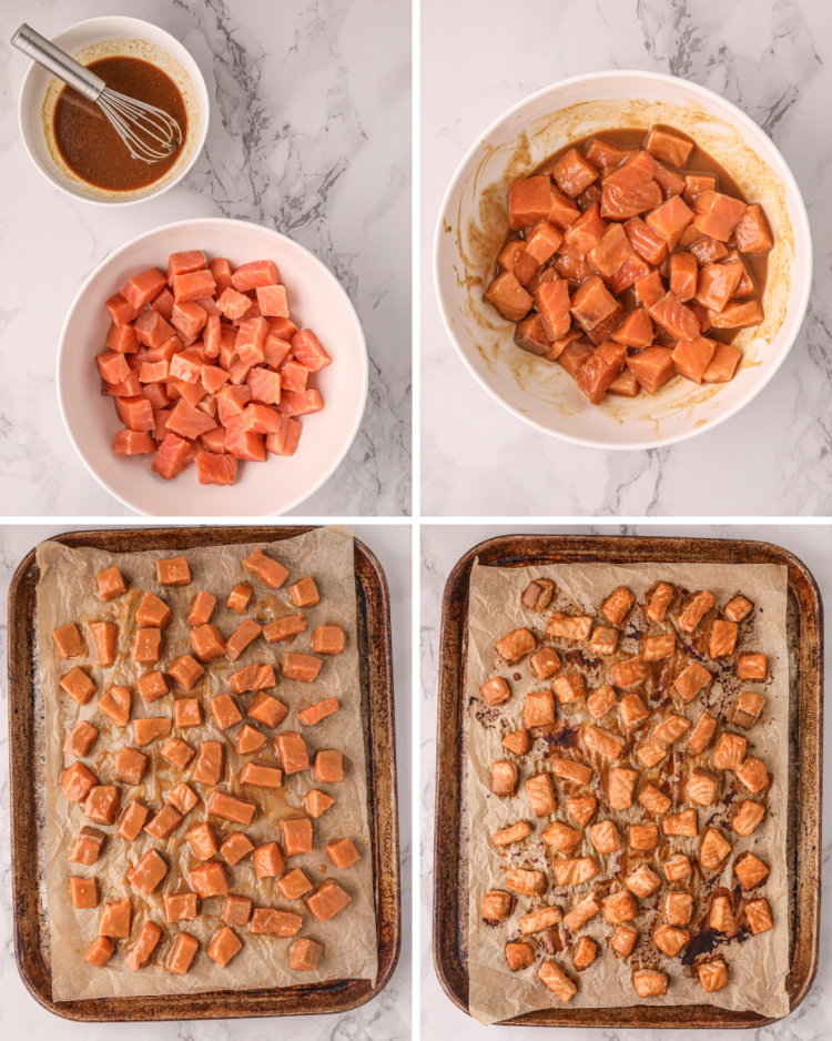 Miso Salmon Bites Recipe Baked Salmon Bites in Miso Marinade