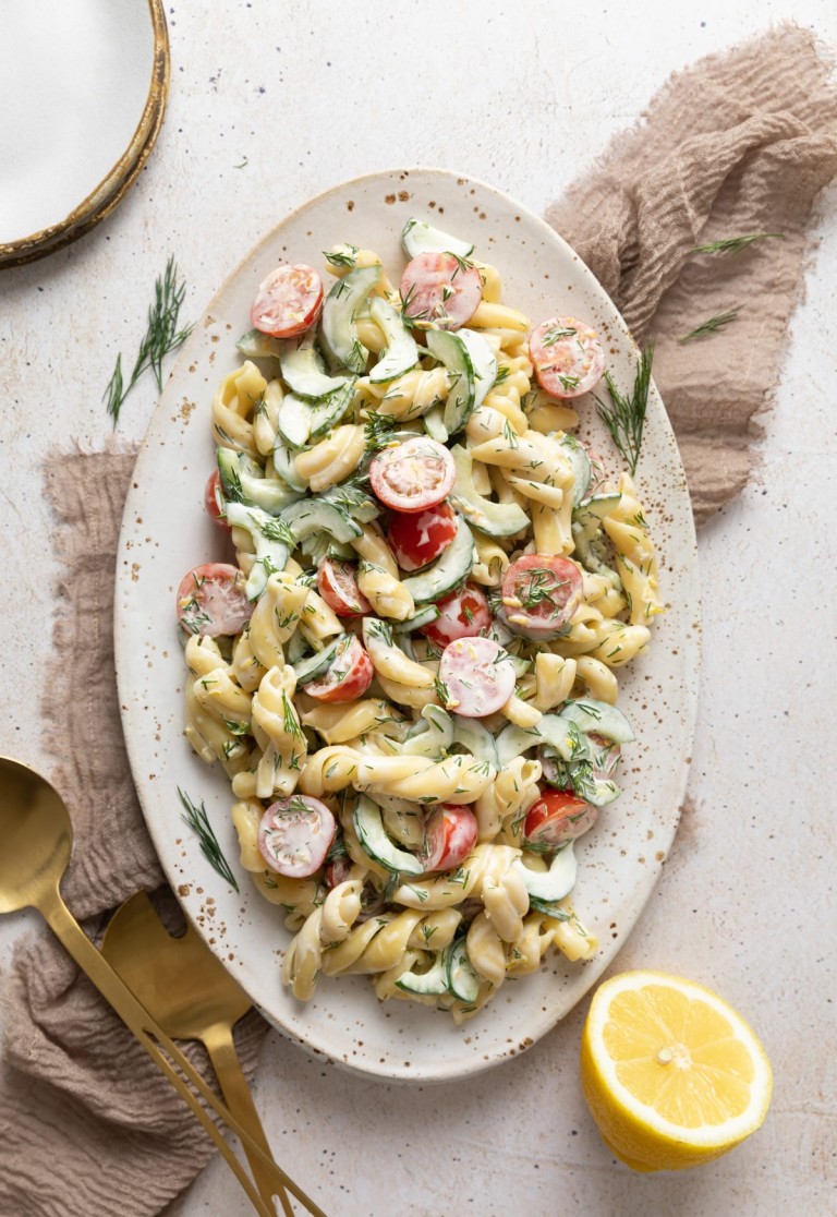 Cucumber Pasta Salad Pasta Salad with Cucumber and Tomato