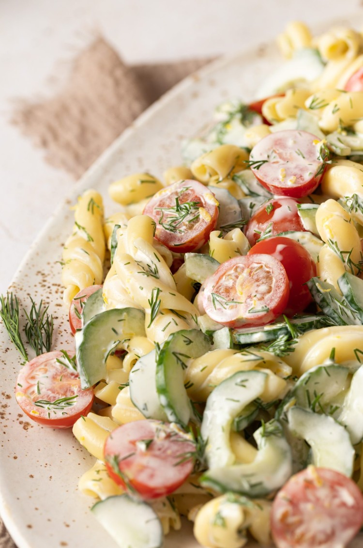 Cucumber Pasta Salad Pasta Salad with Cucumber and Tomato