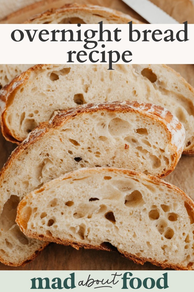 Image for pinning overnight bread recipe on pinterest
