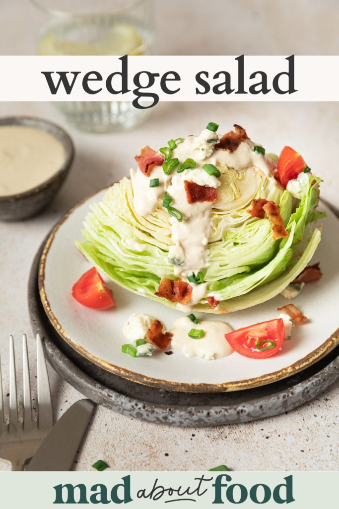 Image for pinning Wedge Salad recipe on Pinterest
