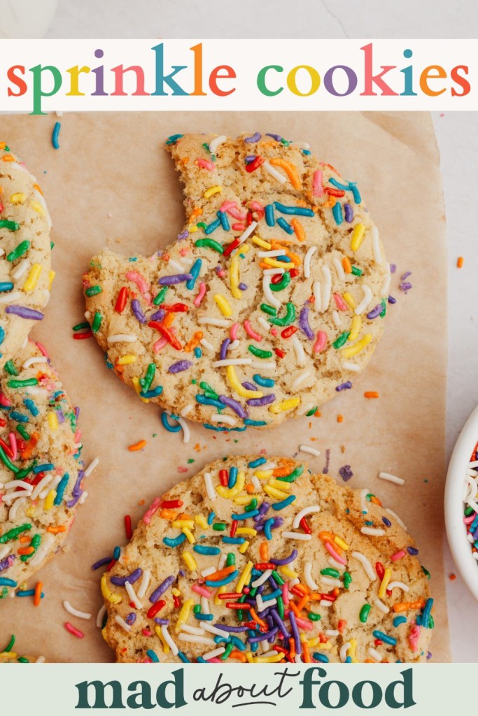 Image for pinning Sprinkle Cookies recipe on pinterest