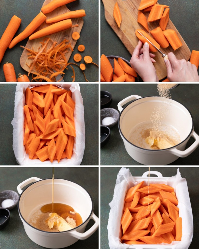 Step by step assembly of maple carrots recipe