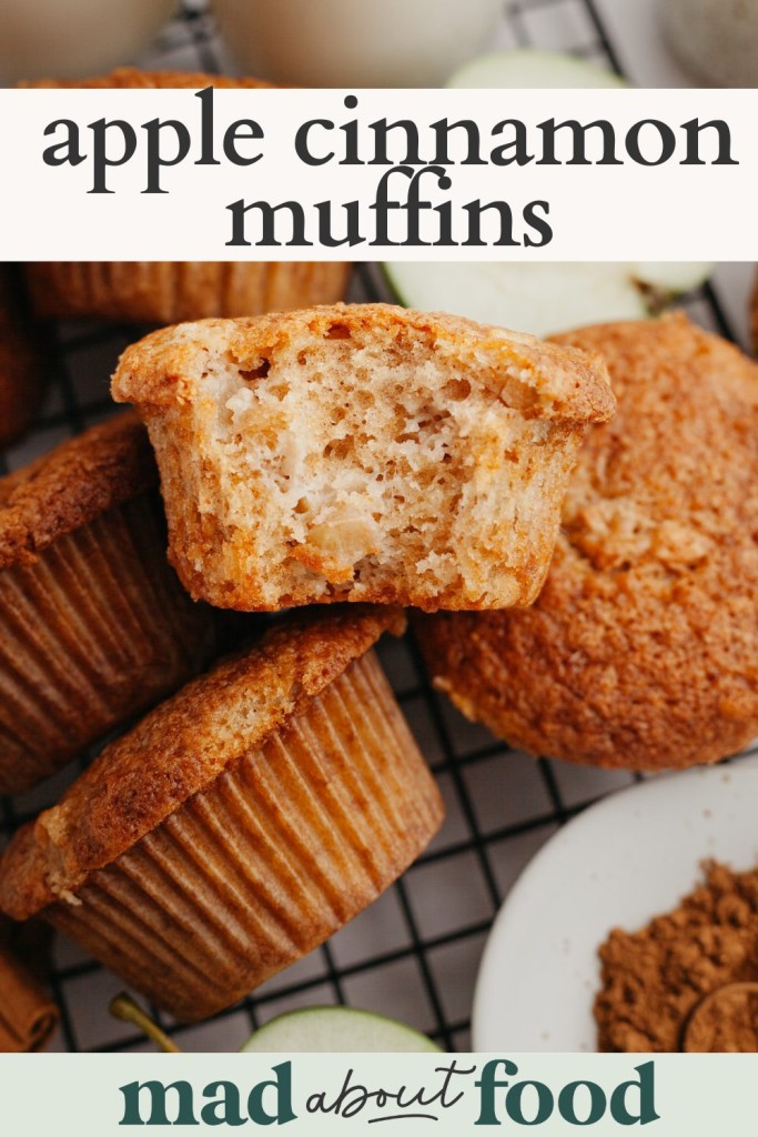 Image for pinning Apple Cinnamon Muffins recipe on pinterest