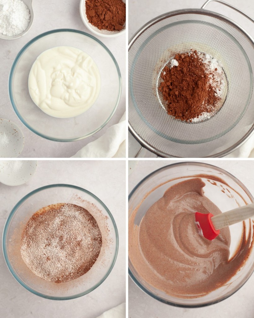 Step by step assembly of chocolate dip