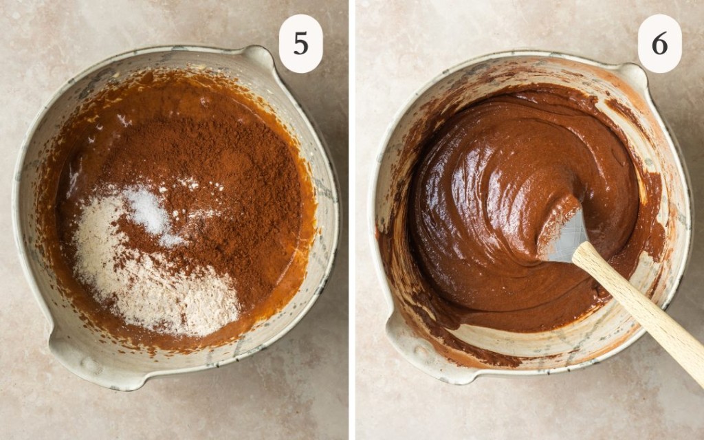 Steps 5 and 6 for making fudgy brownie bites