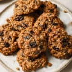 a plate of oatmeal breakfast cookies