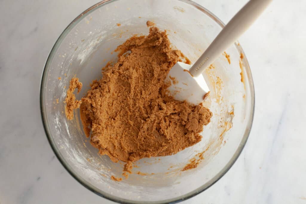 cookie dough in a mixing bowl