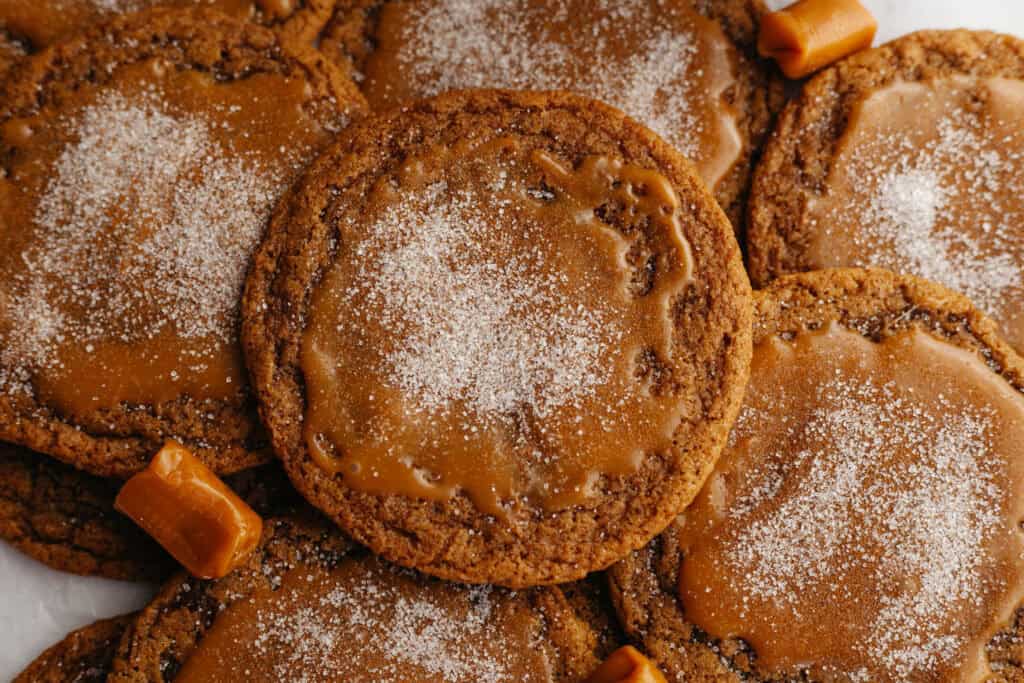 a platter of caramel latte cookies