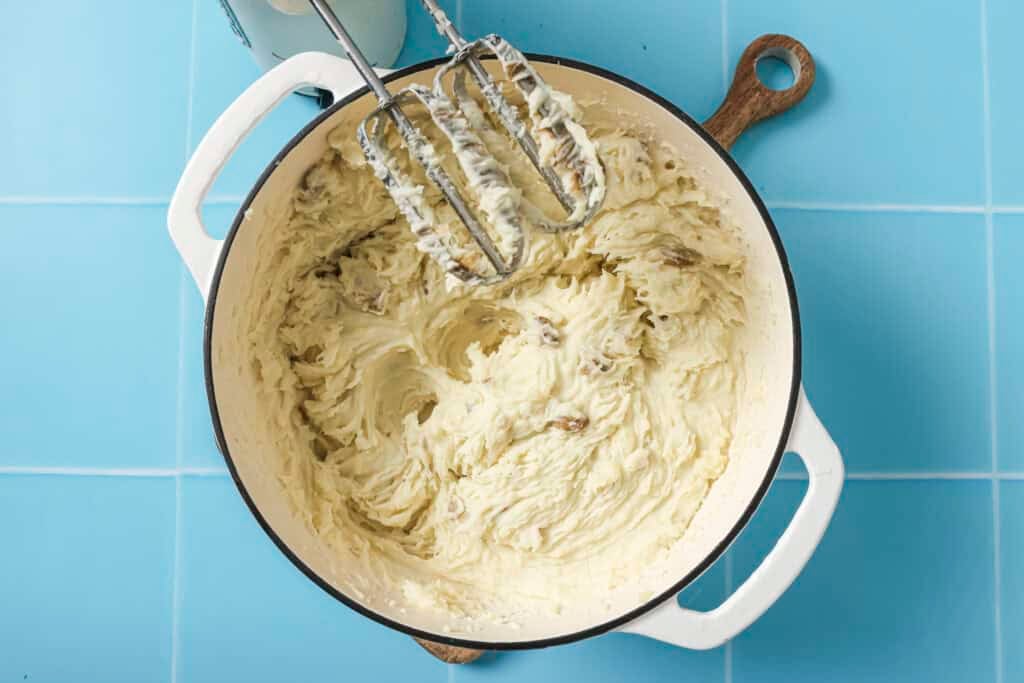 potatoes behind mashed