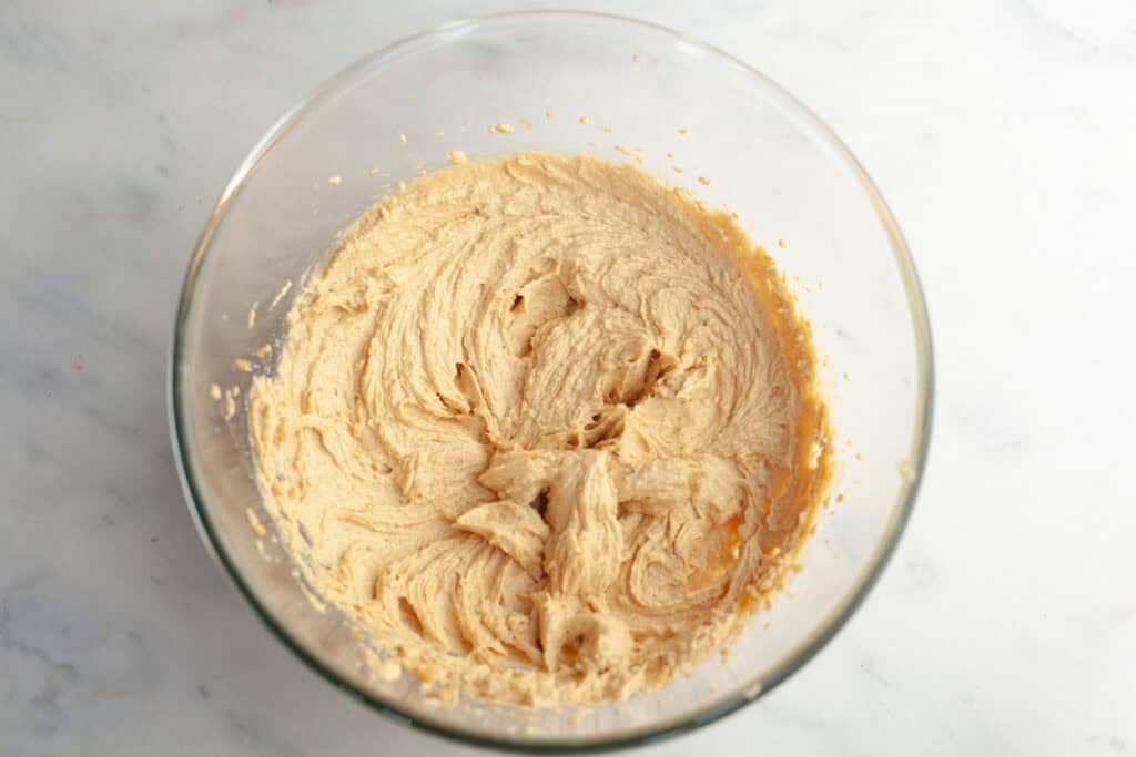 peanut butter oreo cookie ingredient batter in a bowl